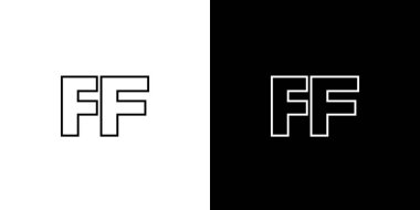 Moda harfi F ve F, FF logo tasarım şablonu. Şirket kimliği için asgari monogram tabanlı logotype.