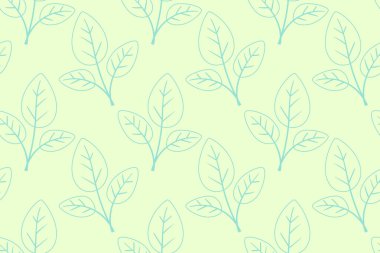 El çizimi çiçek desenli vektör tasarımı. Bitki ve yaprak ile basit bir süs. Kumaş baskı kumaşı.