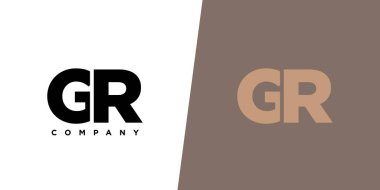 G ve R harfi, GR logo tasarım şablonu. İlk tabanlı asgari monogram logosu.