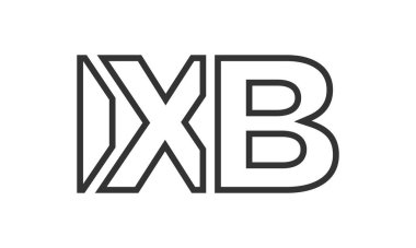 IXB logo tasarım şablonu güçlü ve modern kalın metin ile. Basit ve minimal tipografi içeren ilk tabanlı vektör logosu. Moda şirket kimliği.