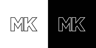 Moda harfi M ve K, MK logo tasarım şablonu. Şirket kimliği için asgari monogram tabanlı logotype.