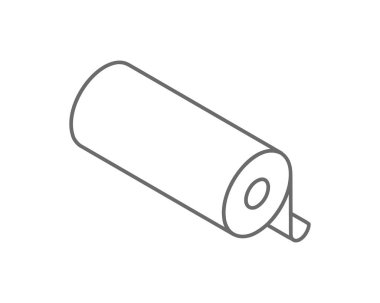 Tekstil rulo vektör simgesi. Kağıt tüp illüstrasyon tasarımı mutfak havlusu, halı, kaydırma ne adam ya da kumaş.