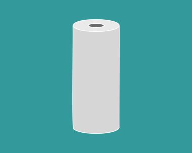 Tekstil rulo vektör simgesi. Kağıt tüp illüstrasyon tasarımı mutfak havlusu, halı, kaydırma ne adam ya da kumaş.