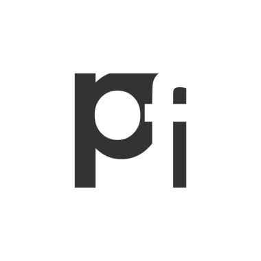 PF yaratıcı geometrik başlangıç tabanlı modern ve minimal logo. p harfi modayı takip eden yazı tipleri.