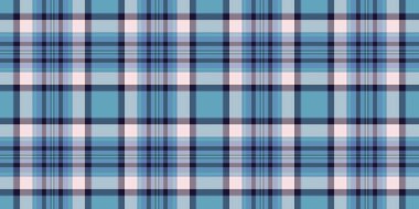 Eski moda doku kumaş arka plan, tartan vektör ekoseli resim. Bahar tekstil desensiz Cyan ve mavi renk paleti denetimi.