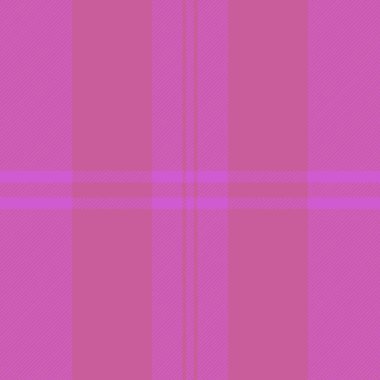 Rastgele kumaş desenli, stil desenli çek, dikişsiz. Pembe ve mor renk paletinde Vichy ekose vektör arkaplanı.