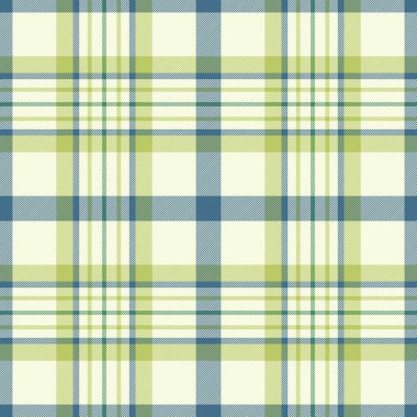 Katmansız tartan vektör, kare şablon kontrolü. Ceket desenli ekose kumaş ışık ve kireç rengi paleti.