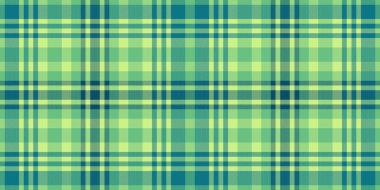 Temel doku dikişsiz tartan, warp tekstil vektör arka planı. Tasarımcı yeşil ve cyan renk paletinde kumaş ekoseli deseni kontrol et.