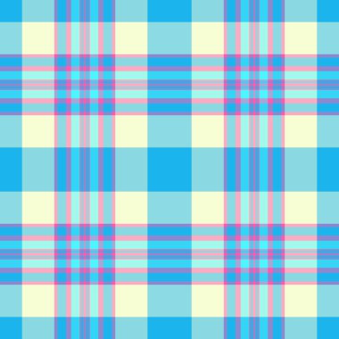 Çocuk desenli arka plan kusursuz, tekstil vektör ekoseli. Şükran Günü kumaş dokusunu cyan ve çivit renginde kontrol et..