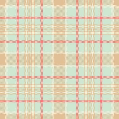 Pahalı desenli ekose kumaş, tebrik kartı dikişsiz tartan kumaş. lşık ve turuncu renk paletinde İrlanda arkaplan dokusu kontrol vektörü.
