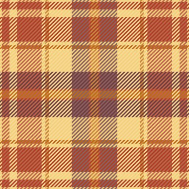 Endüstri dokusu pürüzsüz, dikey vektör desenli ekose. Türk tekstil denetimi arka plan tartanı kırmızı ve kehribar rengi paletinde.