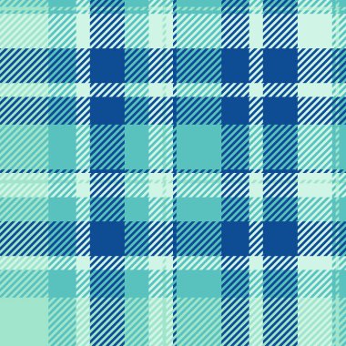Lüks, dikişsiz ekoseli tartan, tekrar tekrar kontrol edilen kumaş arka planı. Işık ve gök mavisi renk paletinde izleyici desenli tekstil vektör dokusu.