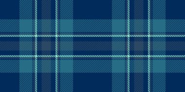 Güzel, pürüzsüz kumaş dokusu, tazı araştırması. Cyan ve mavi renk paletinde vektör desenli ekoseyi kes.