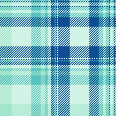 Tebrik kartı desenli kumaş kontrolü, atkı arkaplan tekstili. Kraliyet dokusu tartan vektörü açık ve mavi renk paletinde pürüzsüz.