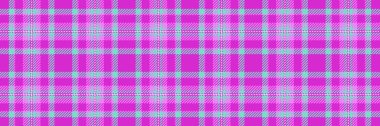 Backdrop seamless texture pattern, random check vector fabric. Womens fashion textile plaid tartan background in magenta and teal colors palette. clipart