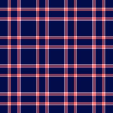 Tartan kumaş çıktısı, kumaş kumaşı, kumaş arkaplanı dikişsiz. Kral dokusu ekose desen kontrol pembe ve koyu renk paleti.