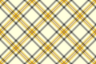 Kadınsı desenli tartan dokusu, hippi vektör kusursuz kontrol. Açık sarı ve gri renk paletinde yıldönümü tekstil kumaş ekoseli arkaplan.