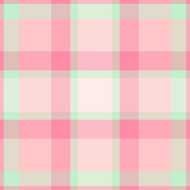 Ulusal kumaş vektör deseni, soluk tartan ekose kontrolü. Işık ve kırmızı renk paletinde sevimli, pürüzsüz arkaplan dokusu.