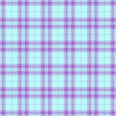 Hassas bir tekstil ekose kumaşı, çok kültürlü, pürüzsüz desenli tartan. Işık ve menekşe renk paletinde ergen desenli kumaş arkaplan vektörü.