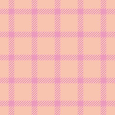 Retro desenli tekstil kumaş, sayfa dokusu arkaplan ekoseli. Yaş vektörü açık ve pembe renk paletinde kusursuz tartanı kontrol et.
