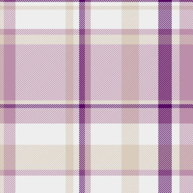Kartpostal tartan vektör kontrolü, arka planda tekstil yok. Tatil desenli kumaş beyaz ve pastel renk paleti.
