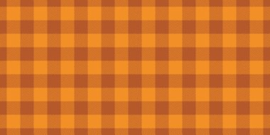 Yapı tekstil ekose kumaş, yeni kumaş özgeçmiş kontrolü. Turuncu renk paletinde ağ desenli vektör dokusu pürüzsüz.