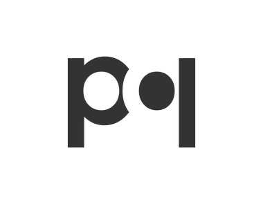 PQ yaratıcı geometrik başlangıç tabanlı modern ve minimal logo. p q harfi modaya uygun yazı tipleri.