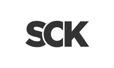 SCK logo tasarım şablonu güçlü ve modern kalın metinlerle. Basit ve minimal tipografi içeren ilk tabanlı vektör logosu. Moda şirket kimliği.