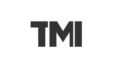 Güçlü ve modern kalın metinli TMI logo tasarım şablonu. Basit ve minimal tipografi içeren ilk tabanlı vektör logosu. Moda şirket kimliği.