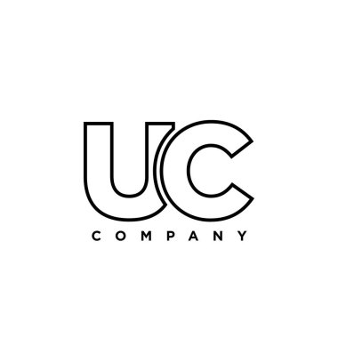 Moda harfi U ve C, UC logo tasarım şablonu. Şirket kimliği için asgari monogram tabanlı logotype.