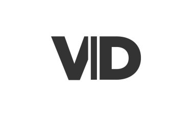 Güçlü ve modern kalın metinli VID logo tasarım şablonu. Basit ve minimal tipografi içeren ilk tabanlı vektör logosu. Moda şirket kimliği.
