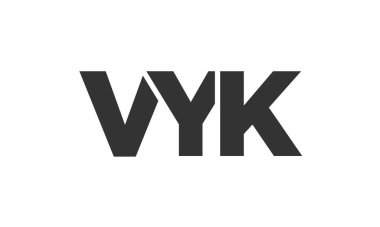 VYK logo tasarım şablonu güçlü ve modern kalın metinlerle. Basit ve minimal tipografi içeren ilk tabanlı vektör logosu. Moda şirket kimliği.