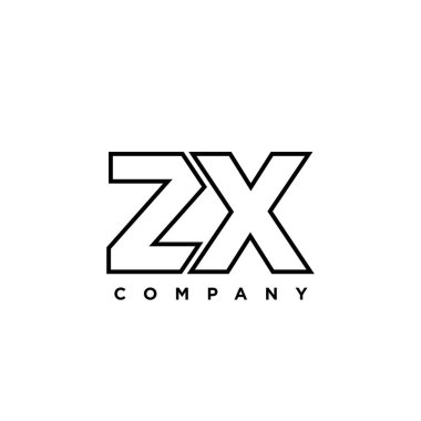 Trendy letter Z and X, ZX logo design template. Minimal monogram initial based logotype for company identity. clipart