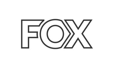 FOX logo tasarım şablonu güçlü ve modern kalın metinlerle. Basit ve minimal tipografi içeren ilk tabanlı vektör logosu. Moda şirket kimliği.
