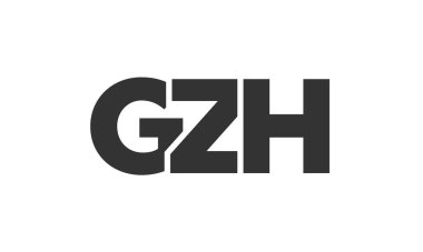 GZH logo tasarım şablonu güçlü ve modern kalın metinlerle. Basit ve minimal tipografi içeren ilk tabanlı vektör logosu. Moda şirket kimliği.