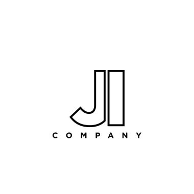 J ve ben, JI logo tasarım şablonu. Şirket kimliği için asgari monogram tabanlı logotype.
