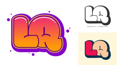 Festival ya da parti için LQ logosu tasarımı. Graffiti tarzında L ve Q harfleri. Yazı tipi tipografisinin yaratıcı modern harfleri. Çocukların trend logoti ya da kimliği.