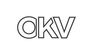 OKV logo tasarım şablonu güçlü ve modern kalın metinlerle. Basit ve minimal tipografi içeren ilk tabanlı vektör logosu. Moda şirket kimliği.