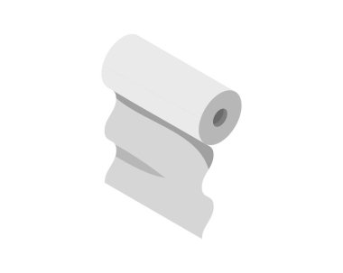 Tekstil rulo vektör simgesi. Kağıt tüp illüstrasyon tasarımı mutfak havlusu, halı, kaydırma ne adam ya da kumaş.