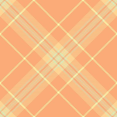 Asimetrik arka plan deseni, internetsiz tartan ekoseli kumaş. Daisy kumaş vektörü turuncu ve kehribar renk paleti ile tekstil kontrolü.