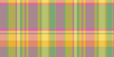 İz sürme, kumaş kontrolü, hediye vektör ekoseli kumaş. Büyük desenli tartan deseni yeşil ve pembe renk paletinde pürüzsüz..