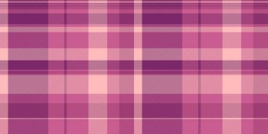 Fransa 'nın tartan kumaşlı ekoseli, kadınsı, dikişsiz kumaşlı. Pembe ve açık renk paletinde en az şablon denetim vektör arkaplanı.