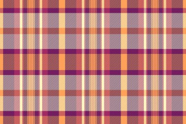 Bandana tartan desenli, düzenli tekstil dikişsiz ekose. Mor ve açık renk paletinde arka plan kumaş denetimi vektörü kontrol edildi.