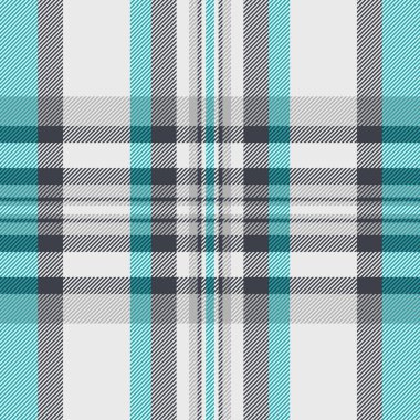 Kart kumaşı tekstil kontrolü, renkli ekoseli arkaplan deseni. Döşeme dokusu vektörü dikişsiz tartan beyaz ve koyu renk paletinde.