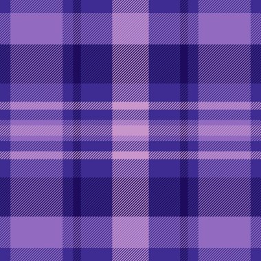 Gömleksiz kumaş kontrolü, torba desenli tartan deseni. Çivit ve mor renk paletinde diğer ekose tekstil vektör arkaplanı.