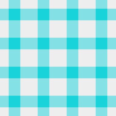 Kusursuz desenli tekstil, şerit desenli tartan kumaş. Cyan ve beyaz renk paletinde Afrika ekose arka plan kontrol vektörü.