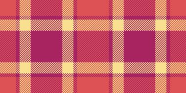 Güzel desenli ekose kumaş, sevgililer günü dokusu arka plan tekstili. Güzel tartan vektörü Pembe ve kırmızı renk paletinde kusursuz kontrol.
