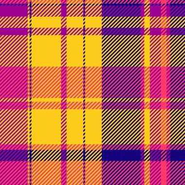 70 'lerin tekstil desenleri, kolleksiyonsuz tartan kumaşı. Kültürel denetim vektör ekoseli arka plan sarı ve kırmızı renk paleti.