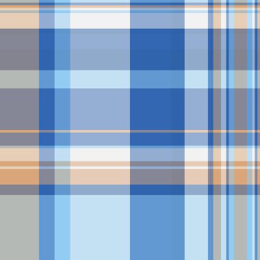 Dikey doku arka plan vektörü, oda tartan tekstil ekose. Teen check model kumaş mavi ve cyan renk paletinde pürüzsüz.