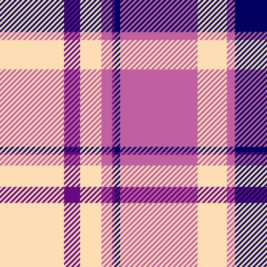 Gömlek kumaşı, ekose kumaş kontrol vektörü. Şeftalili puf ve pembe renk paletinde arkaplan deseni pürüzsüz..